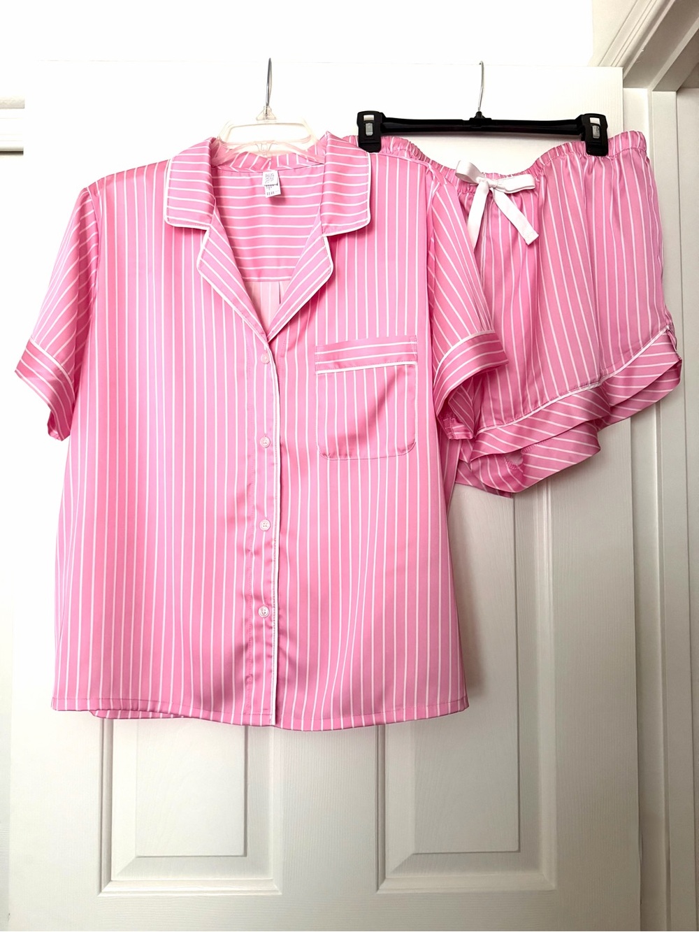 NEW stars above Pink Striped Short Sleeve Pajama Set